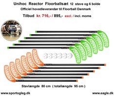 Unihoc  Reactor Floorballsæt  80 cm  Tilbud
